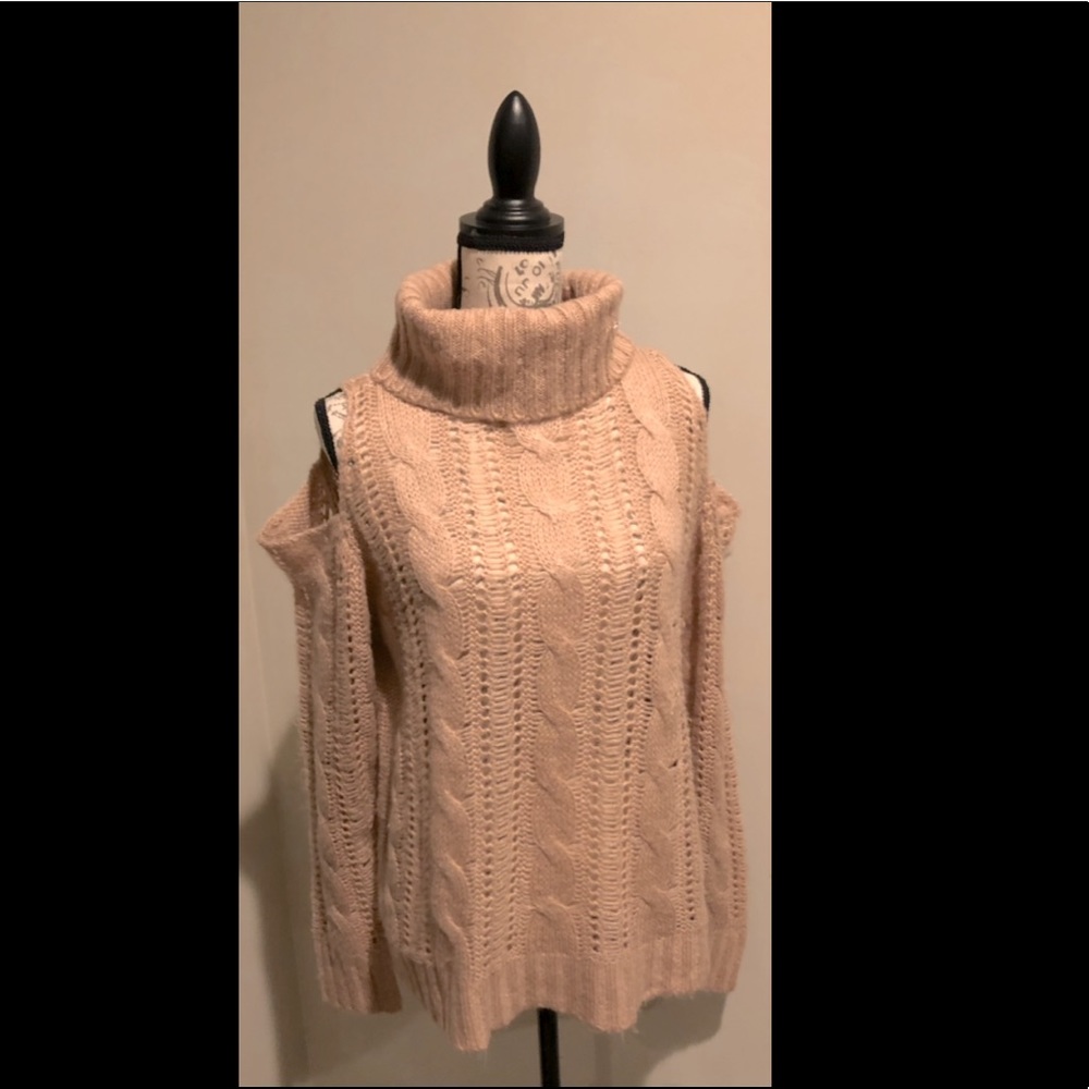 Apricot Elodie cut out turtleneck sweater